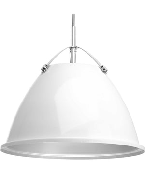 Tre 1-Light Metal Shade Coastal Pendant Light White