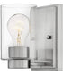 Miley 1-Light Single Light Vanity in Brushed Nickel with Clear glass