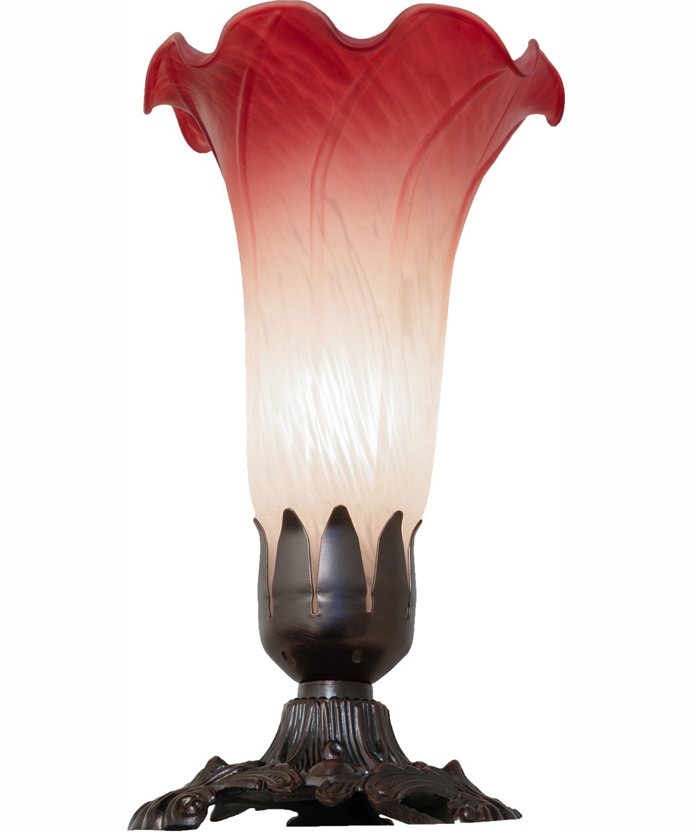 8" High Pink/White Tiffany Pond Lily Victorian Accent Lamp