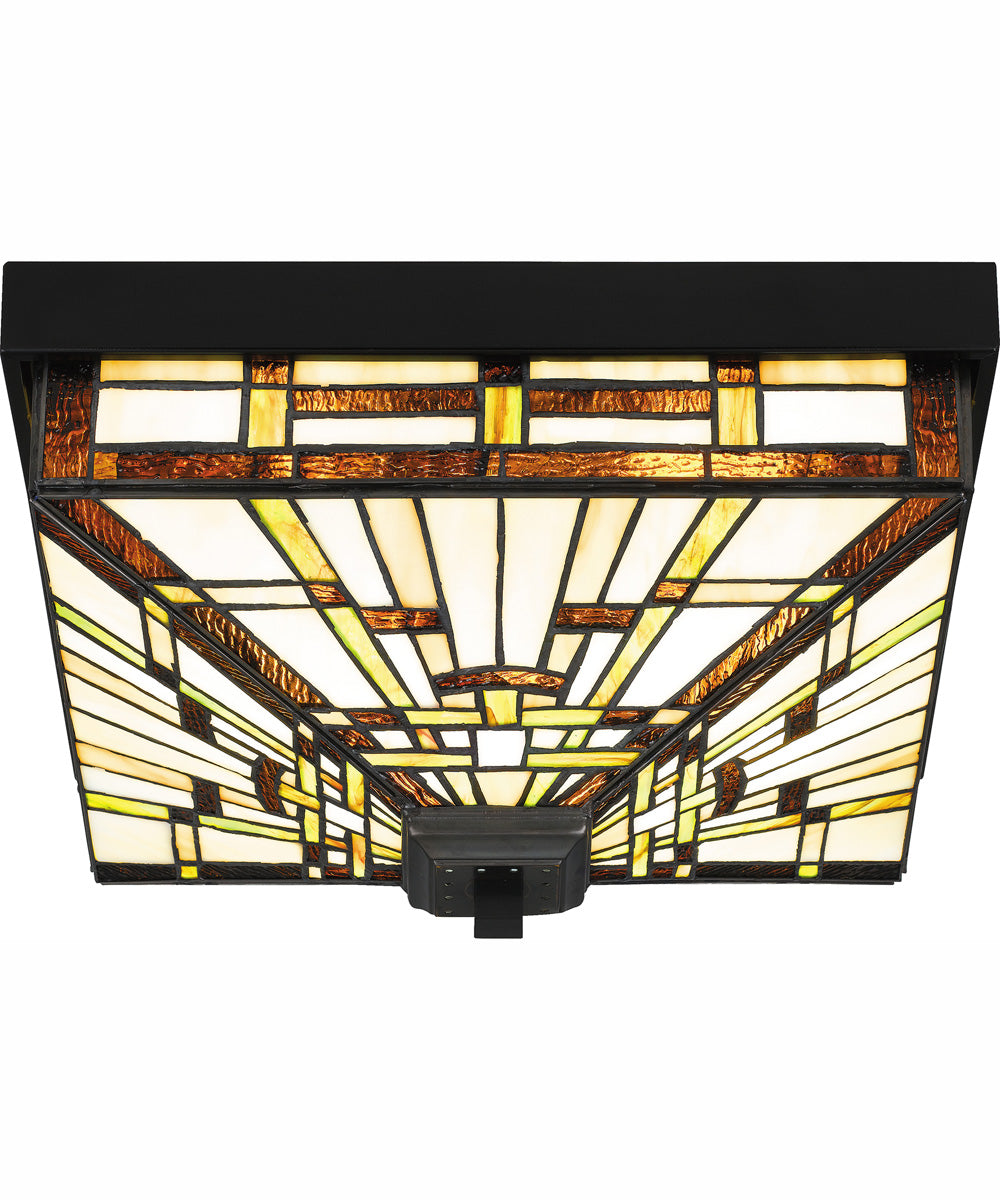 Tiffany Medium 3-light Flush Mount Matte Black