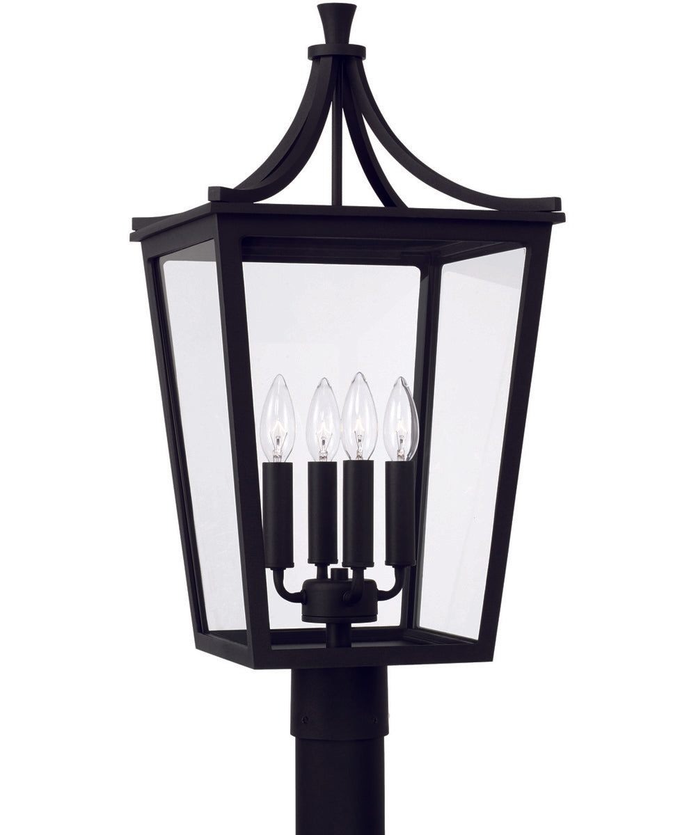 Adair 4-Light Outdoor Post-Lantern Rain or Shine - Black