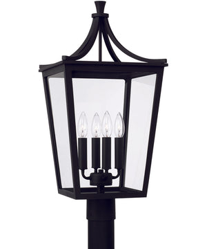 Adair 4-Light Outdoor Post-Lantern Rain or Shine - Black