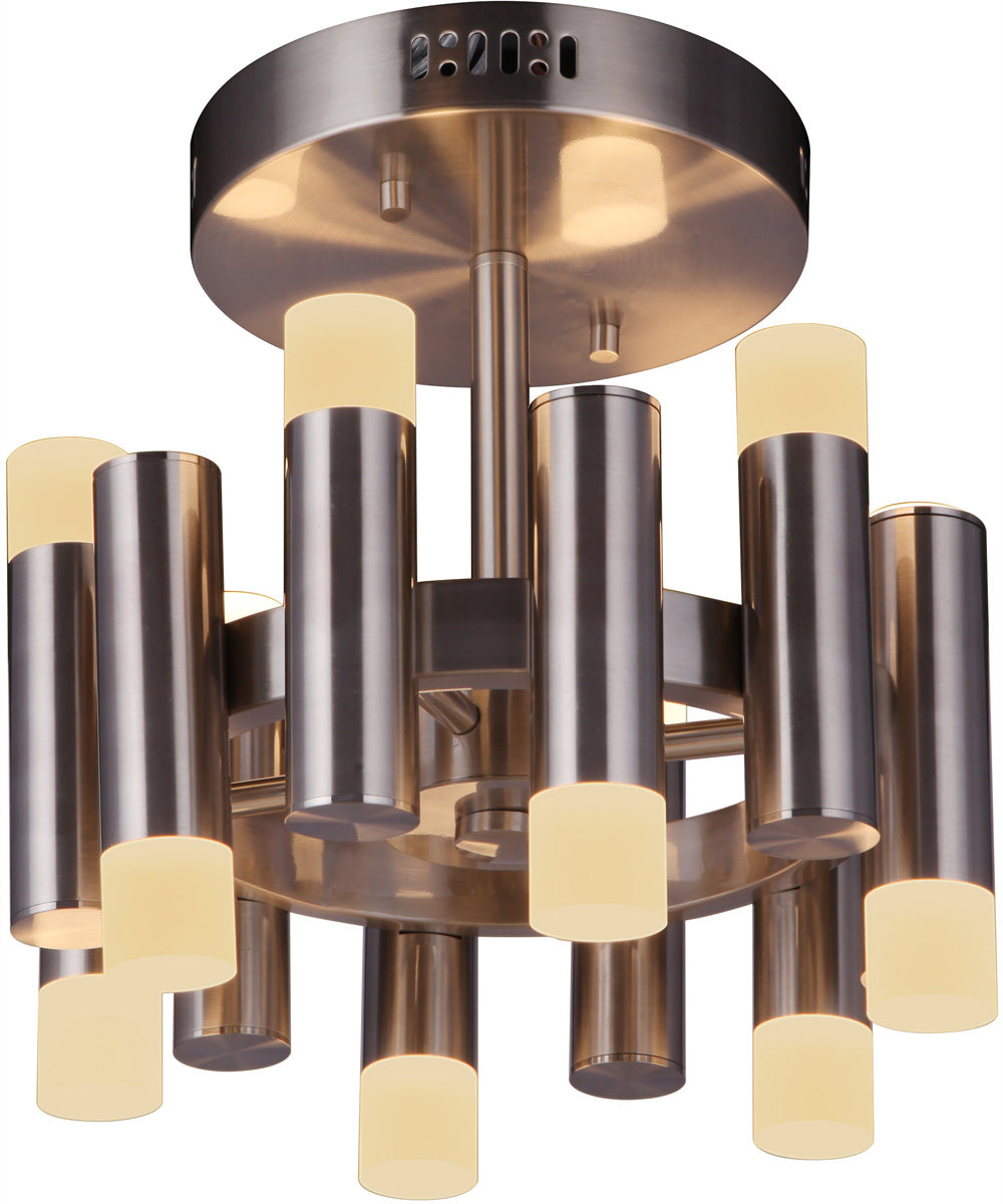 Simple Lux 12-Light Convertible Semi Flush Brushed Polished Nickel