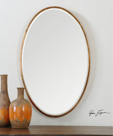 28"H x 18"W Herleva Gold Oval Mirror