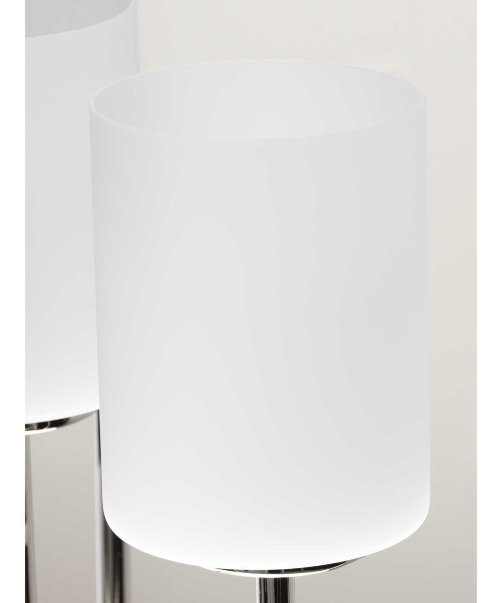 Replay 4-Light Etched White Glass Modern Pendant Light Polished Nickel