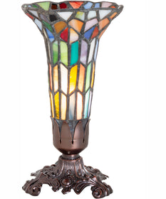 8" High Stained Glass Pond Lily Victorian Accent Lamp