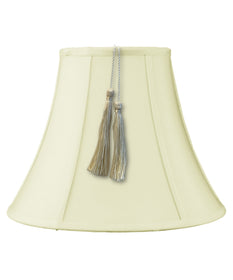 18"W x 14"H  Bell Shantung Lamp Shade Tassel Eggshell