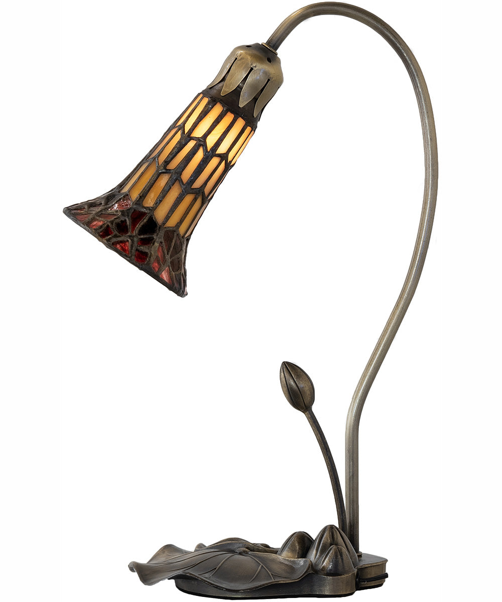 16" High Stained Glass Pond Lily Accent Lamp