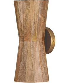 Nadeau 2-Light Sconce Light Wood and Patinaed Brass