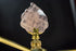 Rose Quartz Leaf Lamp Finial with Polished Brass Base 3"h