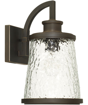 Tory 1-Light Outdoor Wall Mount In Oiled Bronze With Clear Organic Glass