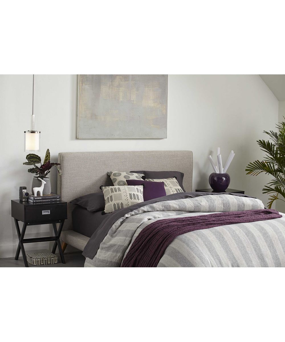 Mast 1-Light Clear Glass Coastal Mini-Pendant Light Brushed Nickel