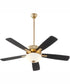 52" Ovation 2-light Ceiling Fan Aged Brass