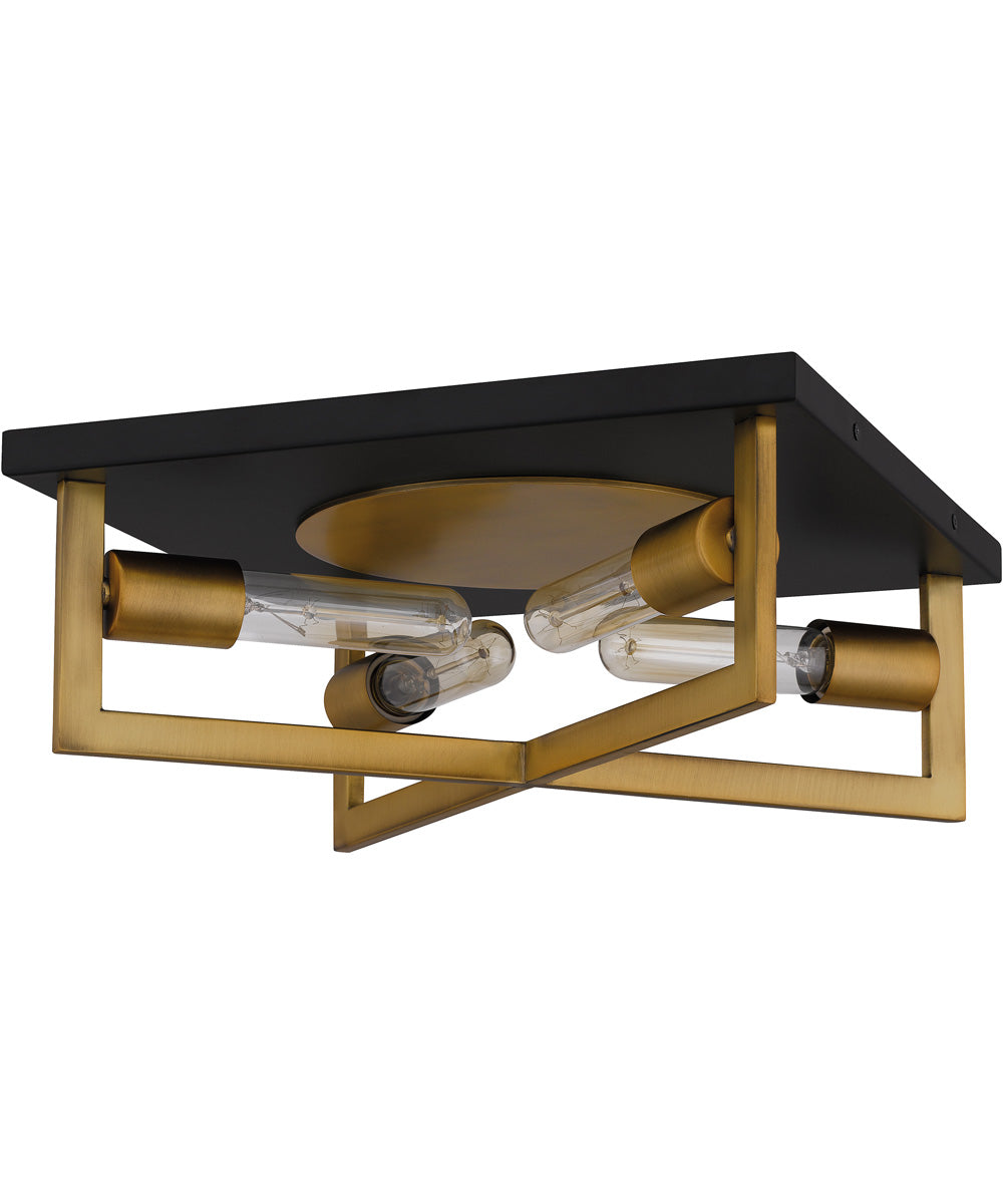 Brunson 4-light Flush Mount Aged Brass