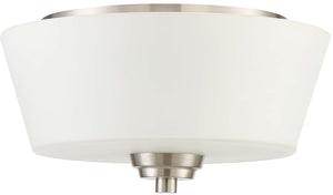 13"W Grace 2-Light Flush Mount Light Brushed Polished Nickel