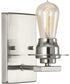 Debut 1-Light Farmhouse Bath Vanity Light Brushed Nickel