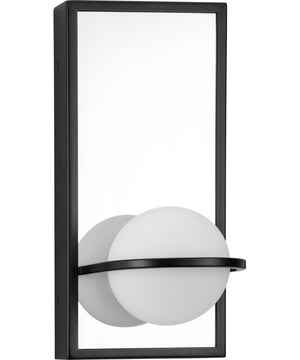 Pearl LED  Mid-Century Modern Etched Opal Glass Wall Bracket Matte Black