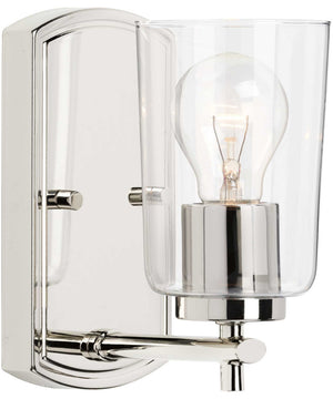 Adley 1-Light Clear Glass New Traditional Bath Vanity Light Polished Nickel