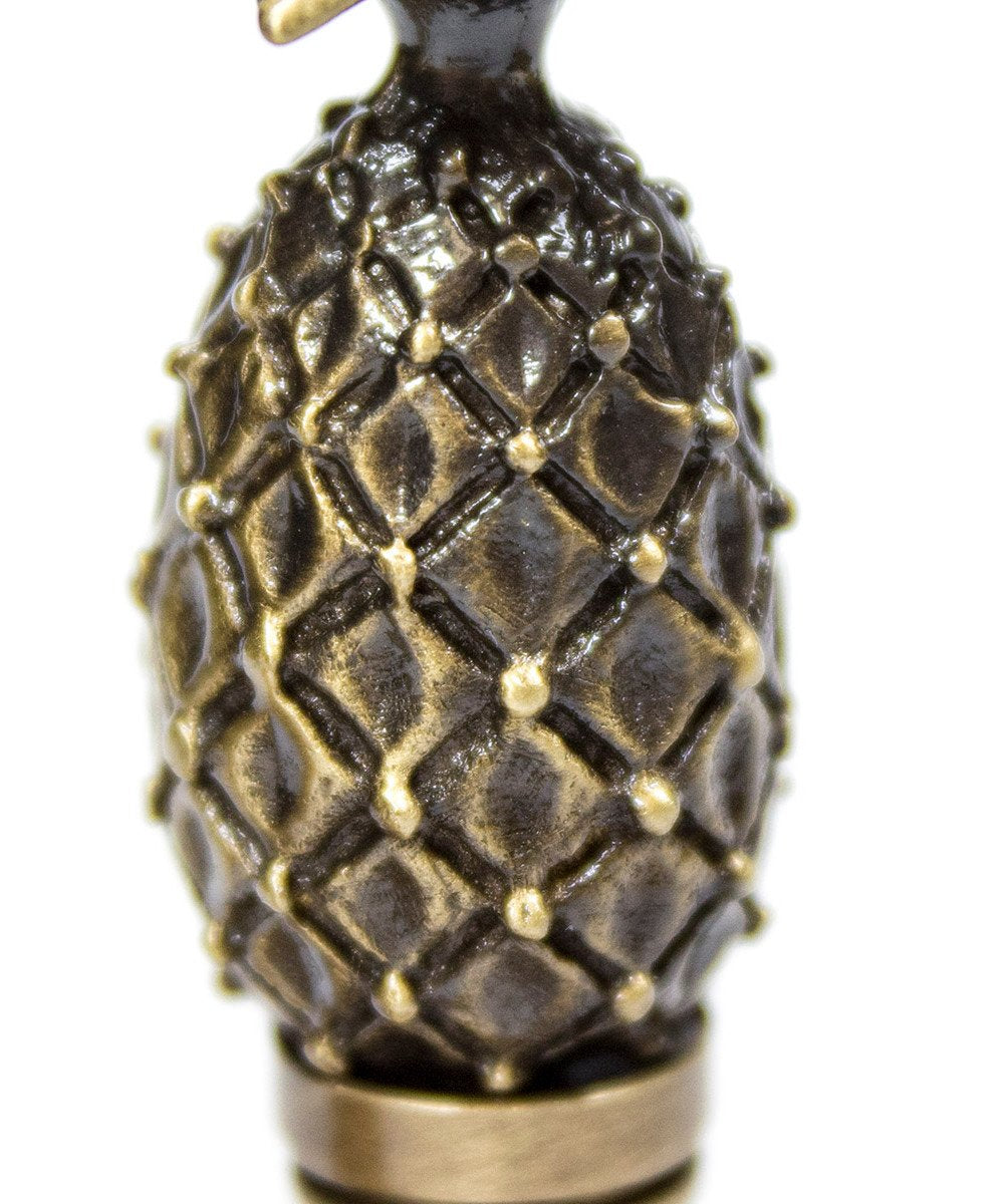 Tall Pineapple Ceiling Fan Pull, 2.5"h with 12" Antiqued Brass Chain