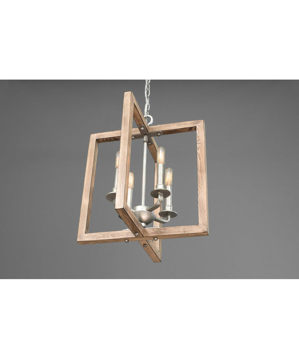 Turnbury 4-Light Coastal Chandelier Light Galvanized Finish