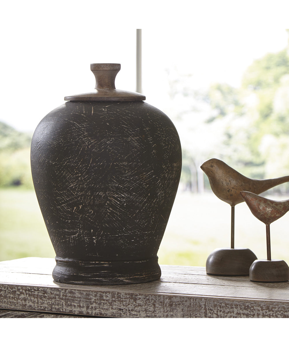 14"H Barric Jar Antique Black