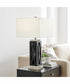 Ravenswood 1-Light Table Lamp Brushed Nickel/D.Walnut Wood/White Linen Shade