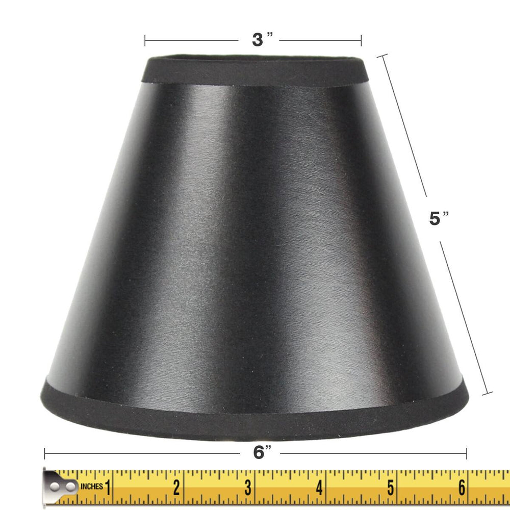 6"W x 5"H Black Parchment Silver-Lined Chandelier Lampshade