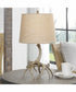 21"H 1-Light Table Lamp Polyresin in Antlers with a Tapered Round Shade