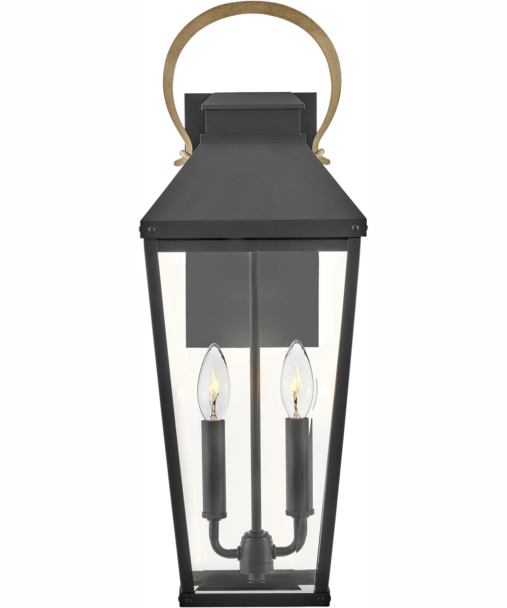 Dawson 2-Light Medium Wall Mount Lantern in Black