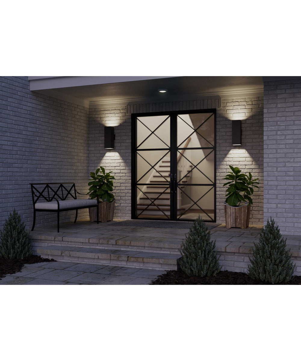 6" LED Square Up/Down Outdoor Wall Mount Fixture Black