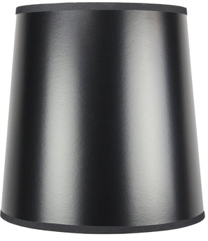12"W x 12"H SLIP UNO FITTER Black Parchment Gold-Lined Drum Lampshade