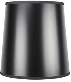 12"W x 12"H SLIP UNO FITTER Black Parchment Gold-Lined Drum Lampshade