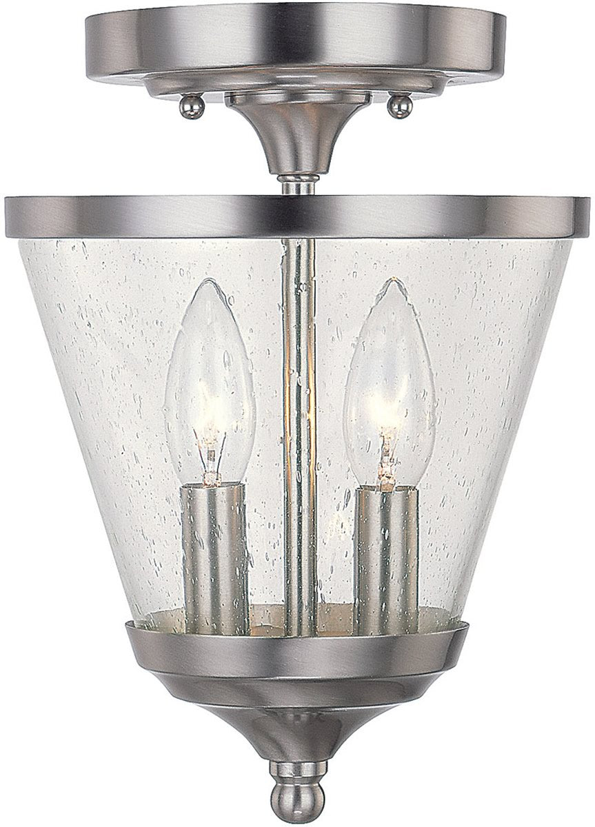 Stanton 2-Light Dual-Mount Pendant/Semi-Flush Mount Foyer Fixture Brushed Nickel