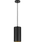 6"  Outdoor LED Aluminum Cylinder Cord-Mount Hanging Light Black