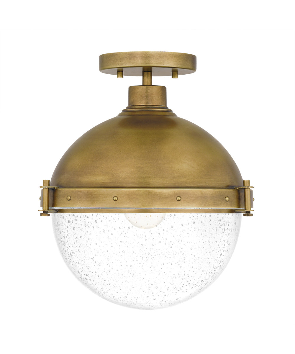 Perrine 1-light Semi Flush Mount Weathered Brass