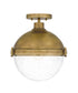 Perrine 1-light Semi Flush Mount Weathered Brass