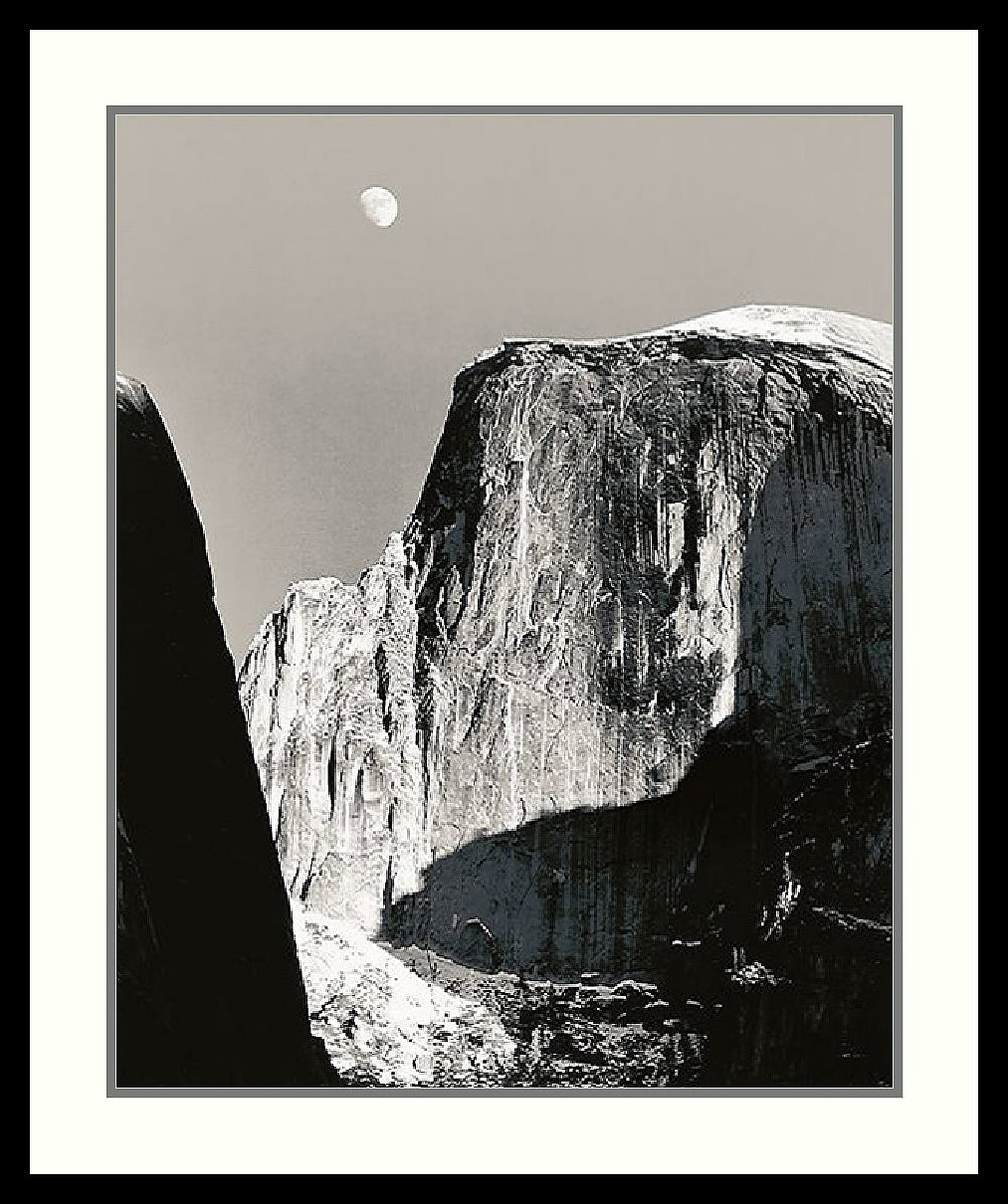 32"H x 27"W Ansel Adams Moon Over Half Dome Framed Print