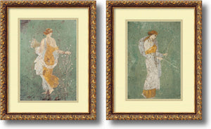 19"H x 15"W Pompeian Primavera and Diana Set of 2 Framed Art Print Antique Bronze