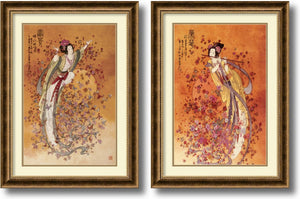 32"H x 24"W Wealth and Prosperity set by Chinese Burnished Bronze