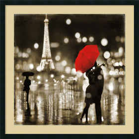 34"H Kate Carrigan A Paris Kiss Framed Art Print Satin Black