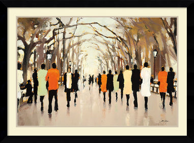 31"H x 43"W Lorraine Christie Poets Walk Framed Art Print Satin Black