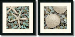 18"H Alan Blaustein Aquatic Set of 2 Framed Art Print Satin Black