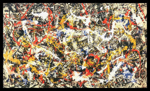 23"H x 37"W Jackson Pollock Convergence Framed Print