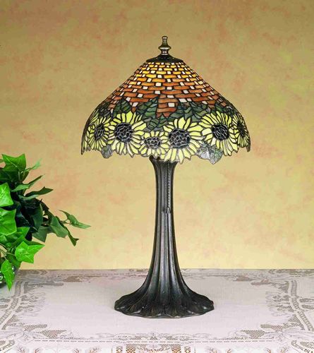 19"H Wicker Sunflower Dome Accent Lamp