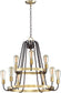 27"W Haven 9-Light Chandelier Oil Rubbed Bronze / Antique Brass