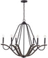 Clive 6-Light Chandelier Carbon Grey and Black Iron