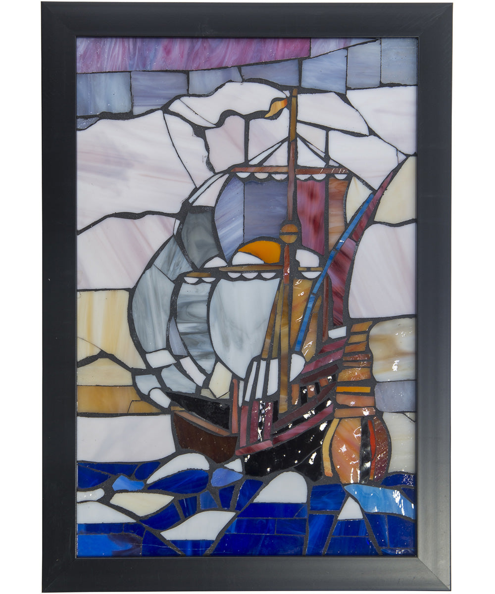 Sailboat Mosaic Art Glass Wall Panel
