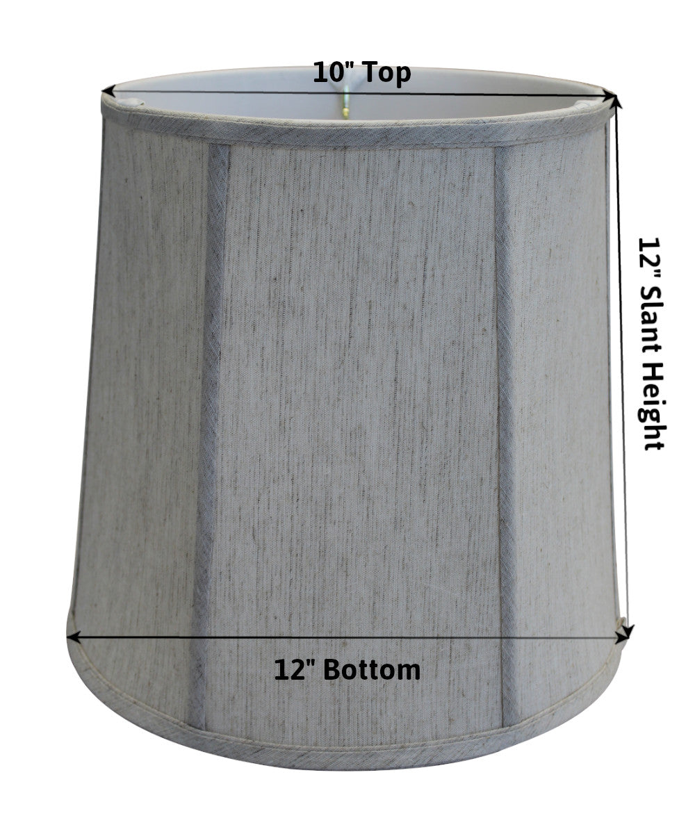 12"W x 12"H SLIP UNO FITTER Textured Oatmeal Drum Shade