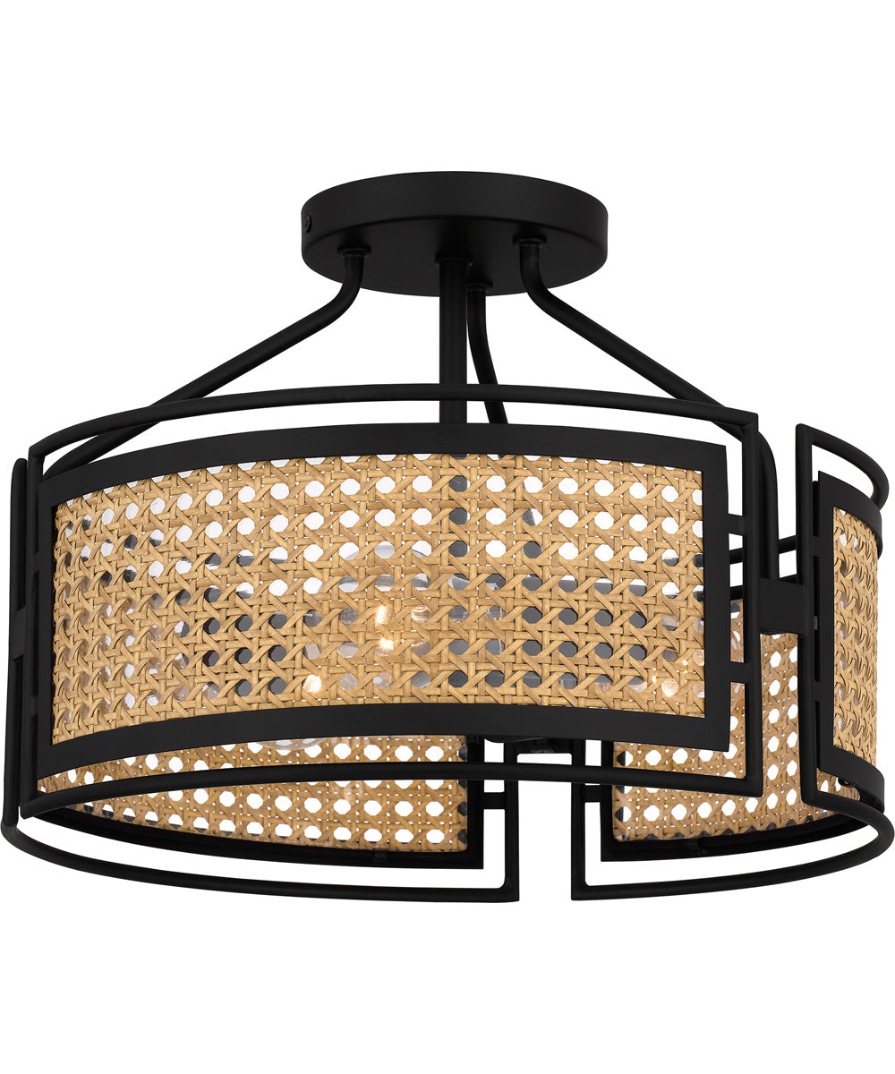 Priya Medium 3-light Semi Flush Mount Matte Black