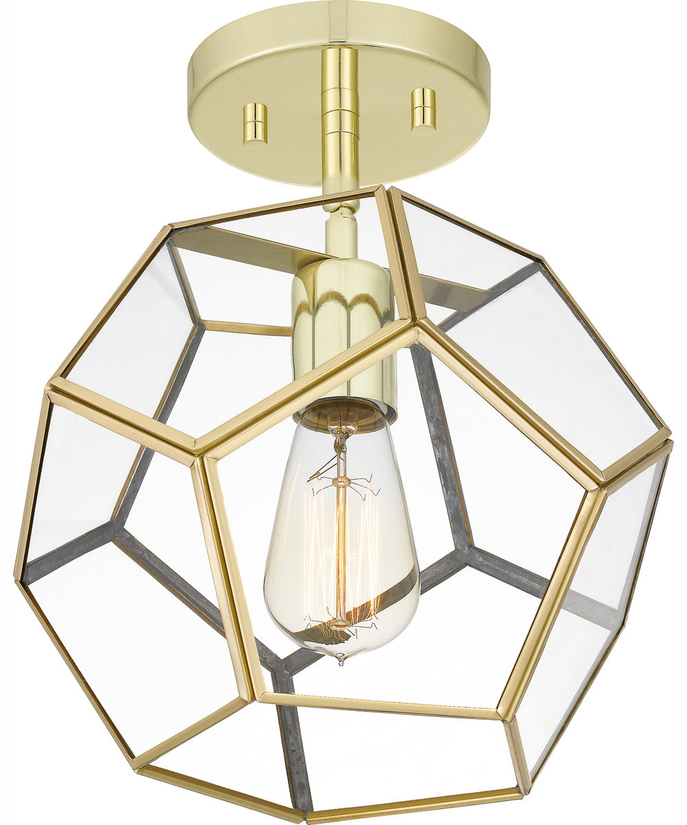 Quoizel Semi-Flush Mount Small 1-light Semi Flush Mount Polished Brass